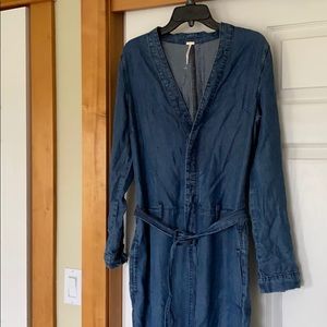 Free People Denim Jumpsuit